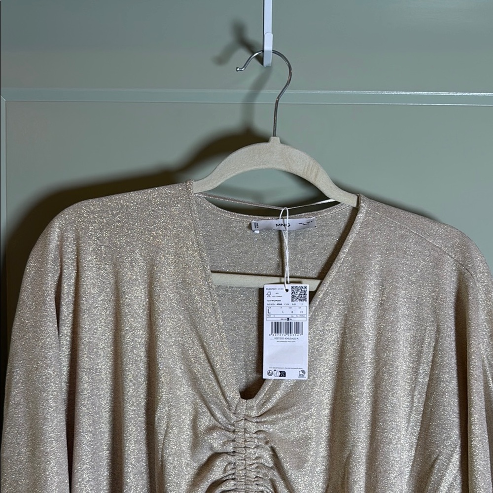 Mango Metallic Gold Caftan - Picture 3 of 7